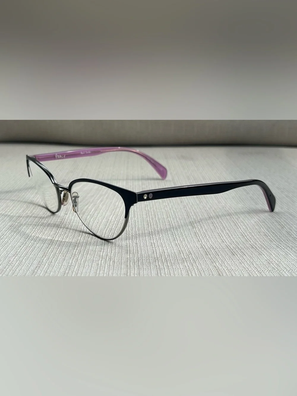 NWOT Paul Smith Peace Cateye 1.75 Readers with Purple Temples and Black Rim